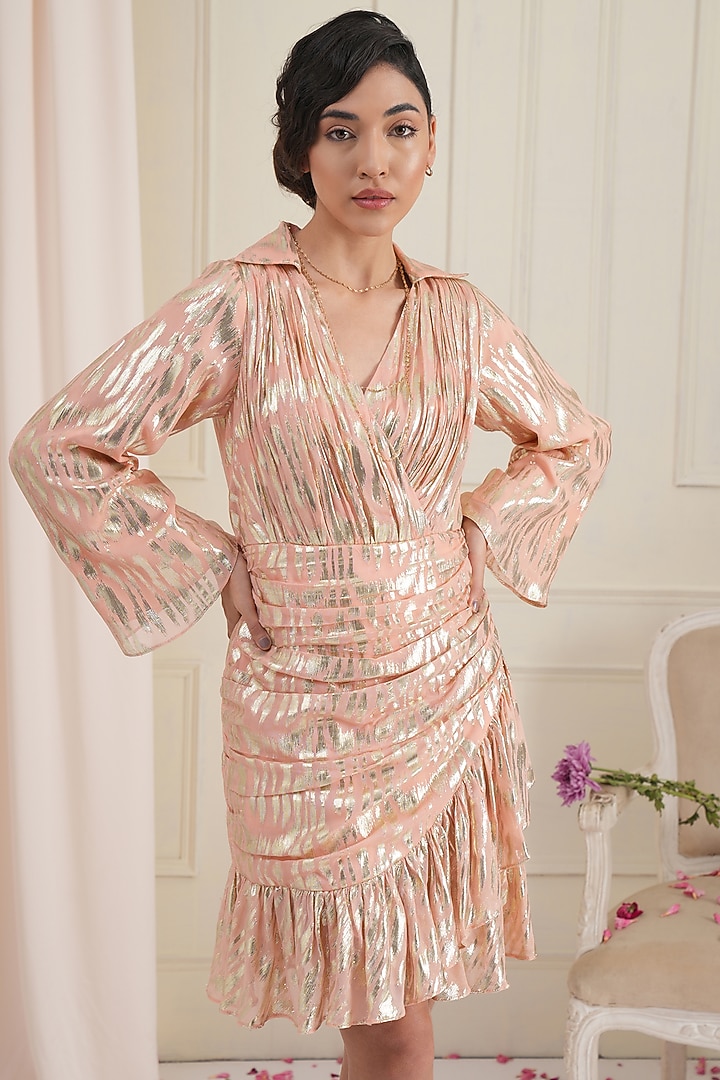 Salmon Jacquard Summer Dress by RADKA at Pernia's Pop Up Shop