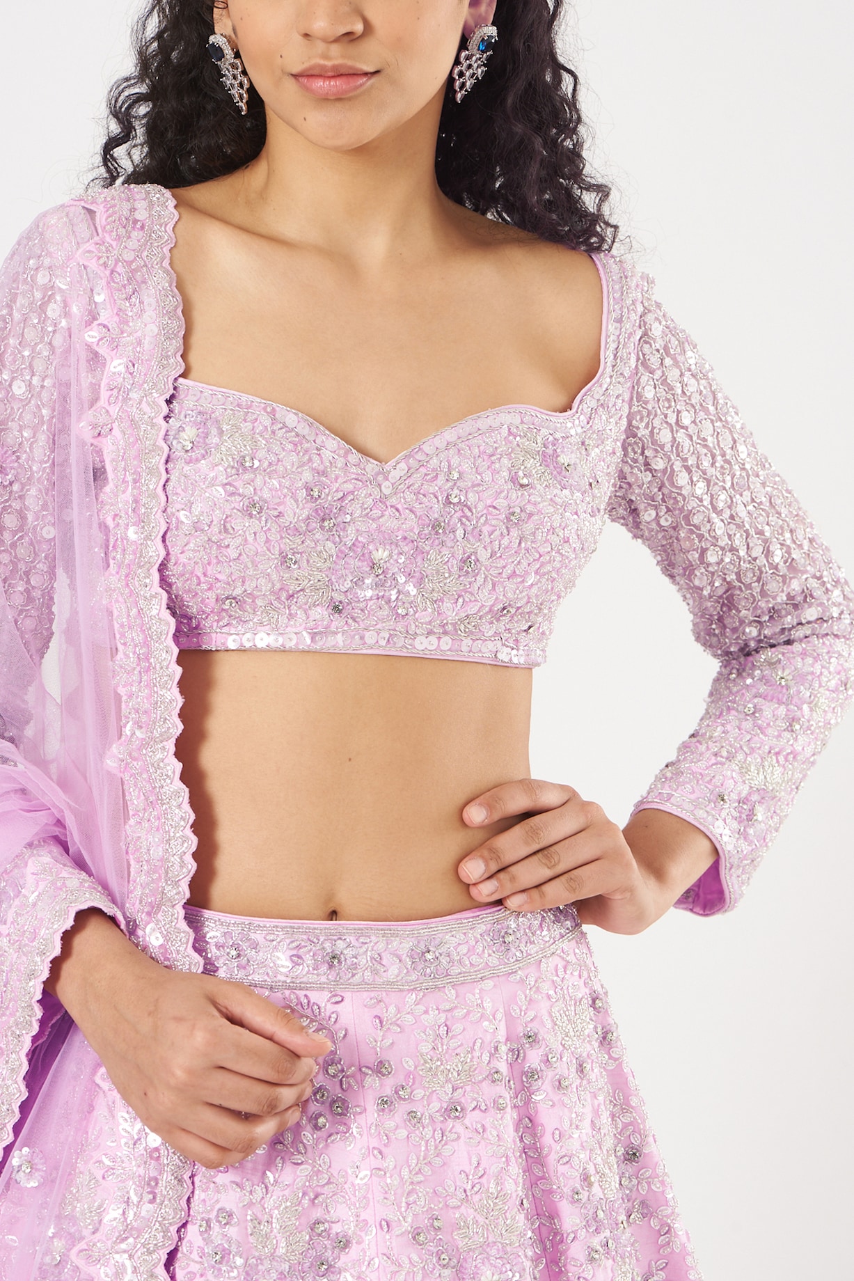 Lavender Lehenga Set With Embroidery Design by Rajbinder Chahal at Pernia's  Pop Up Shop 2024