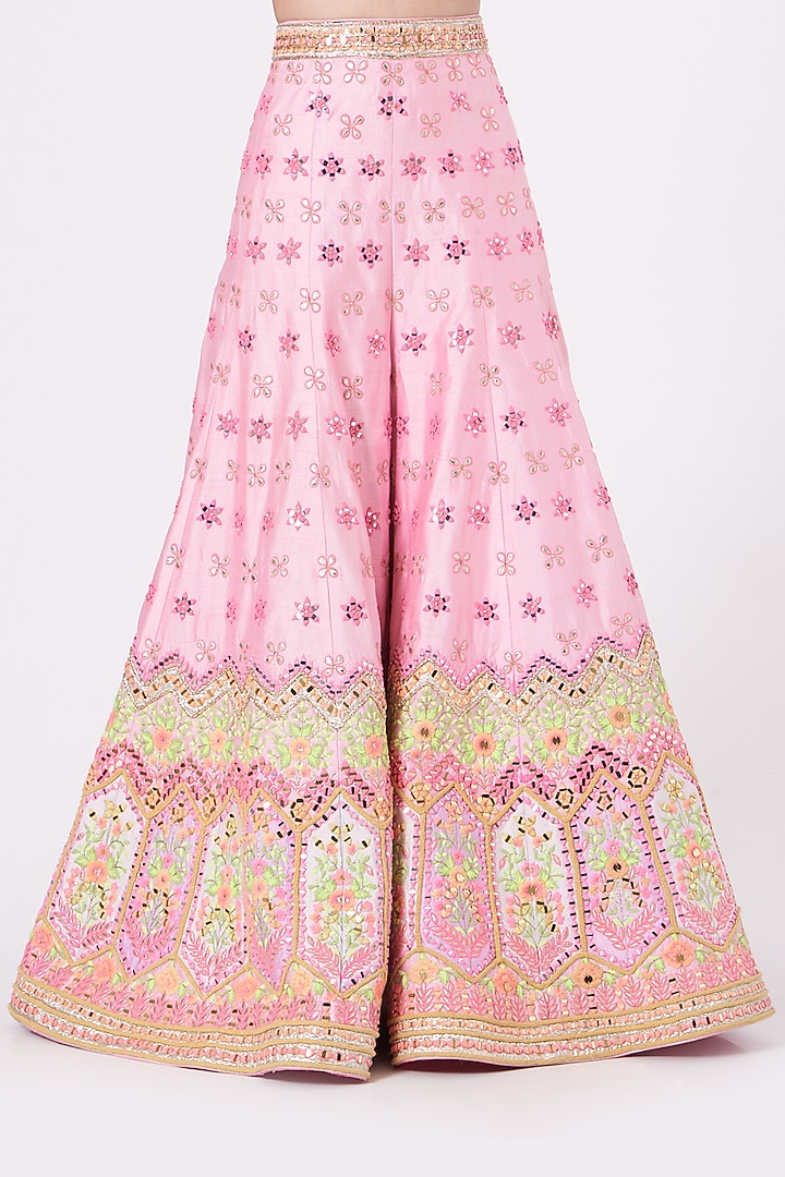 Blush Pink Embroidered Bridal Sharara Set by Rajbinder Chahal at Pernia's Pop Up Shop