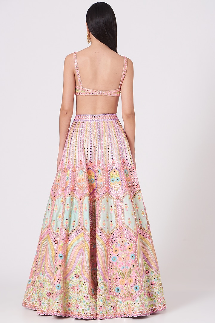 Pink & Lavender Embroidered Bridal Lehenga Set by Rajbinder Chahal at Pernia's Pop Up Shop