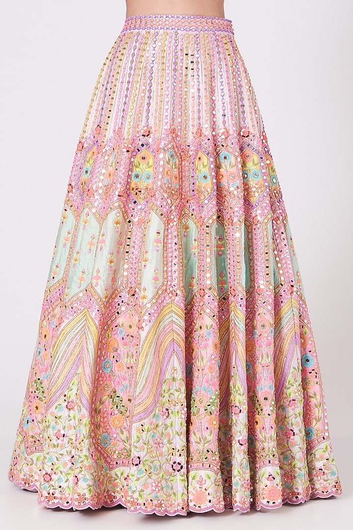 Pink & Lavender Embroidered Bridal Lehenga Set by Rajbinder Chahal at Pernia's Pop Up Shop