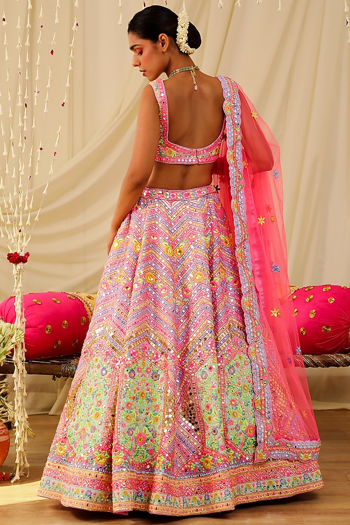 Lavender Embroidered Bridal Lehenga Set by Rajbinder Chaha at Pernia's Pop Up Shop