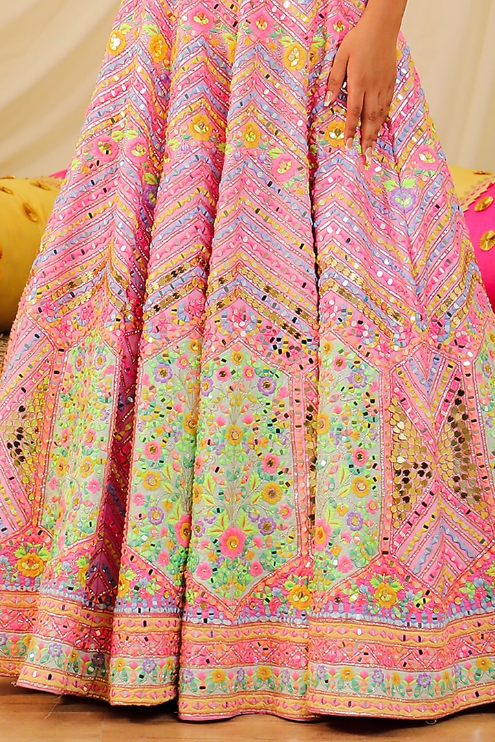 Lavender Embroidered Bridal Lehenga Set by Rajbinder Chaha at Pernia's Pop Up Shop