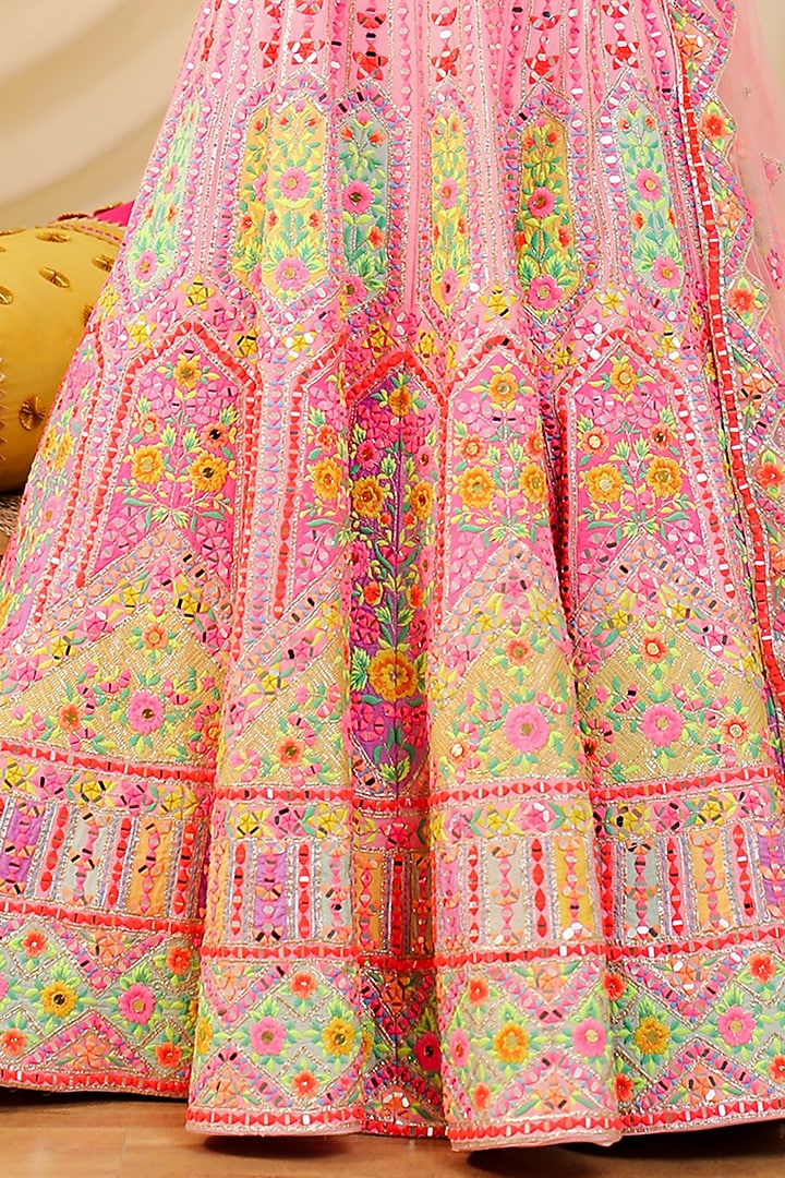 Lavender Dupion Silk Embroidered Bridal Lehenga Set by Rajbinder Chaha at Pernia's Pop Up Shop