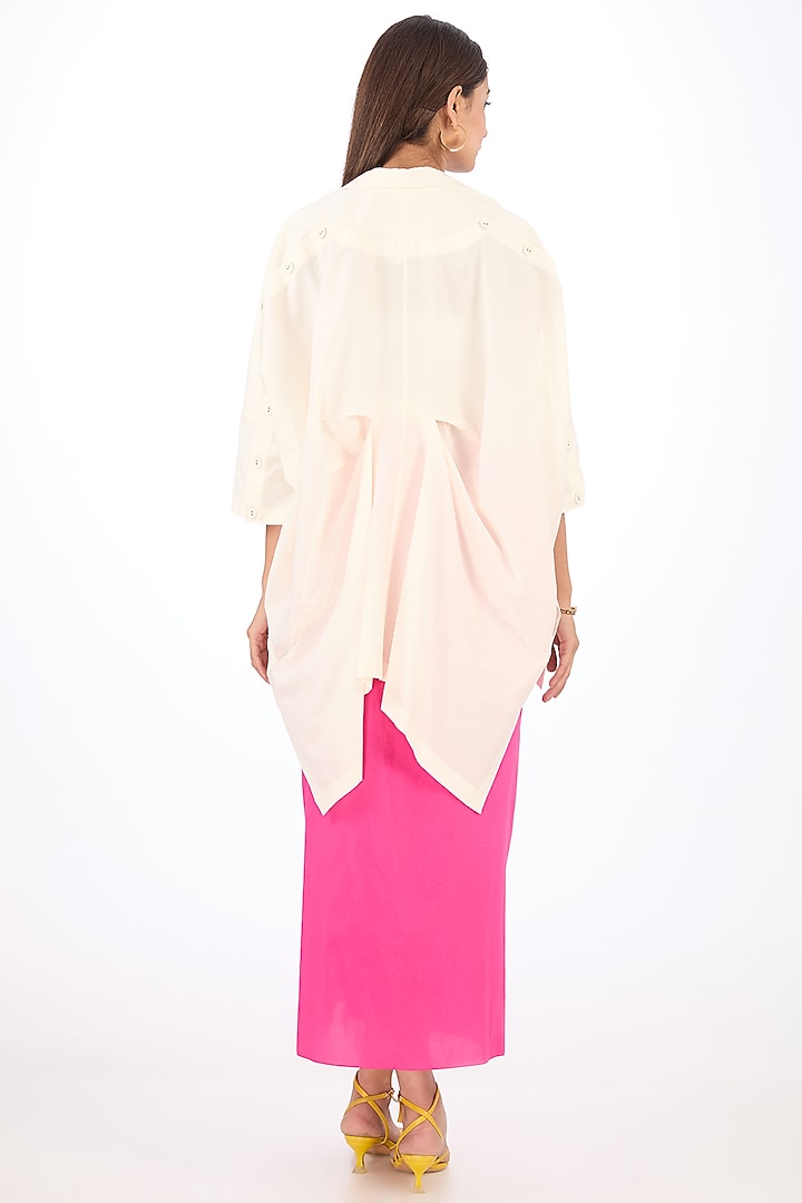 Pink Cotton Silk Skirt by Rishta By Arjun Saluja at Pernia's Pop Up Shop