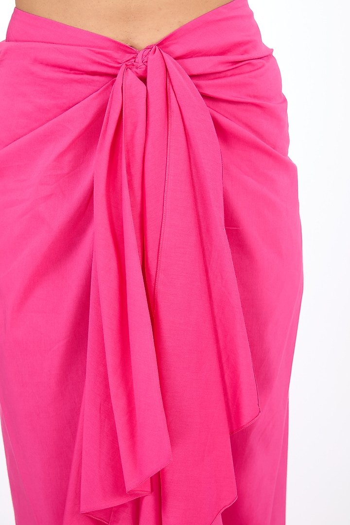 Pink Cotton Silk Skirt by Rishta By Arjun Saluja at Pernia's Pop Up Shop