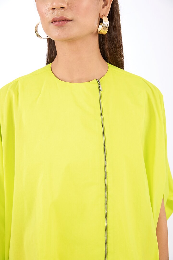 Yellow Cotton Silk Top by Rishta By Arjun Saluja at Pernia's Pop Up Shop