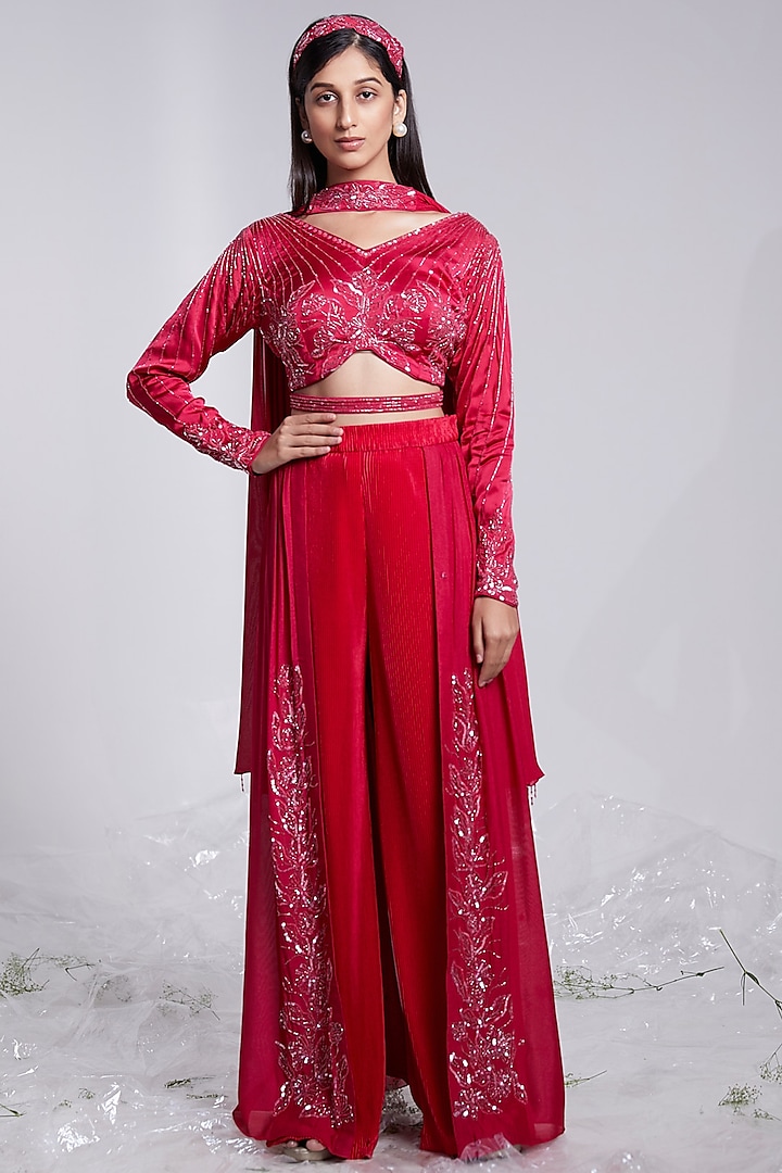 Pink Embroidered Skirt Set by Rajkumari and Suresh