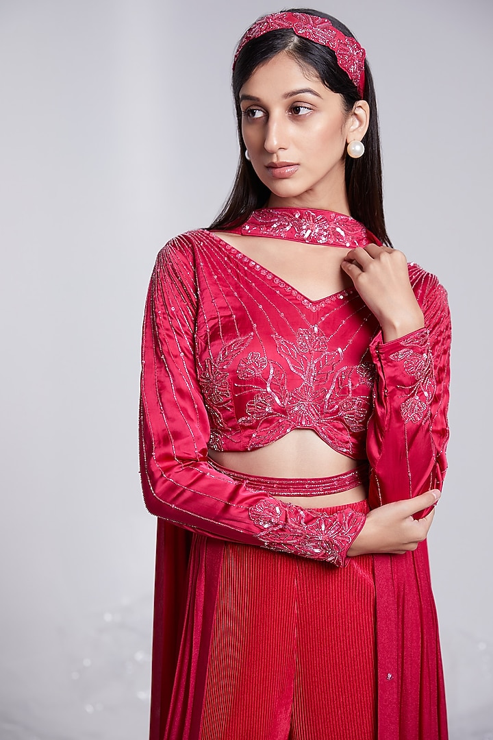 Pink Embroidered Skirt Set by Rajkumari and Suresh at Pernia's Pop Up Shop