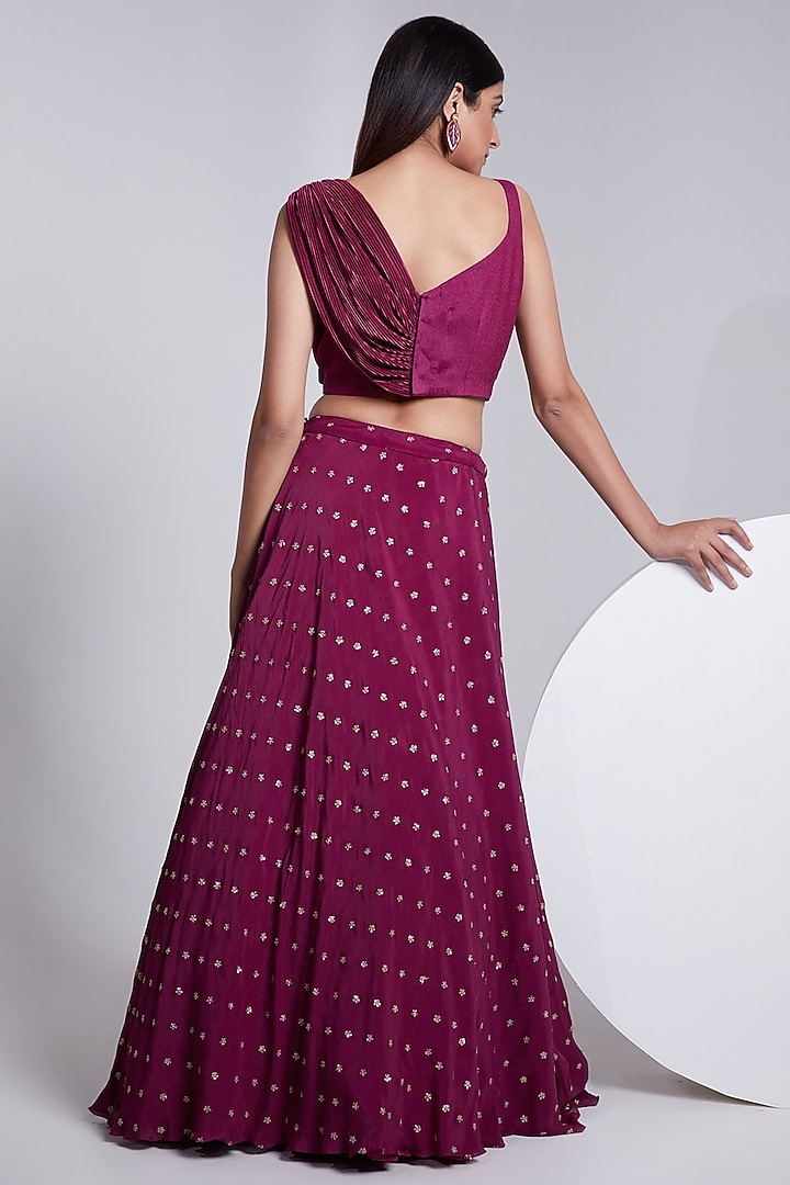 Wine Flared Skirt Set by Rajkumari and Suresh at Pernia's Pop Up Shop