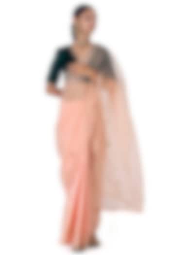 Pale Pink Sheer Organza Silk Party Wear Saree by Raw Mango at Pernia's Pop Up Shop