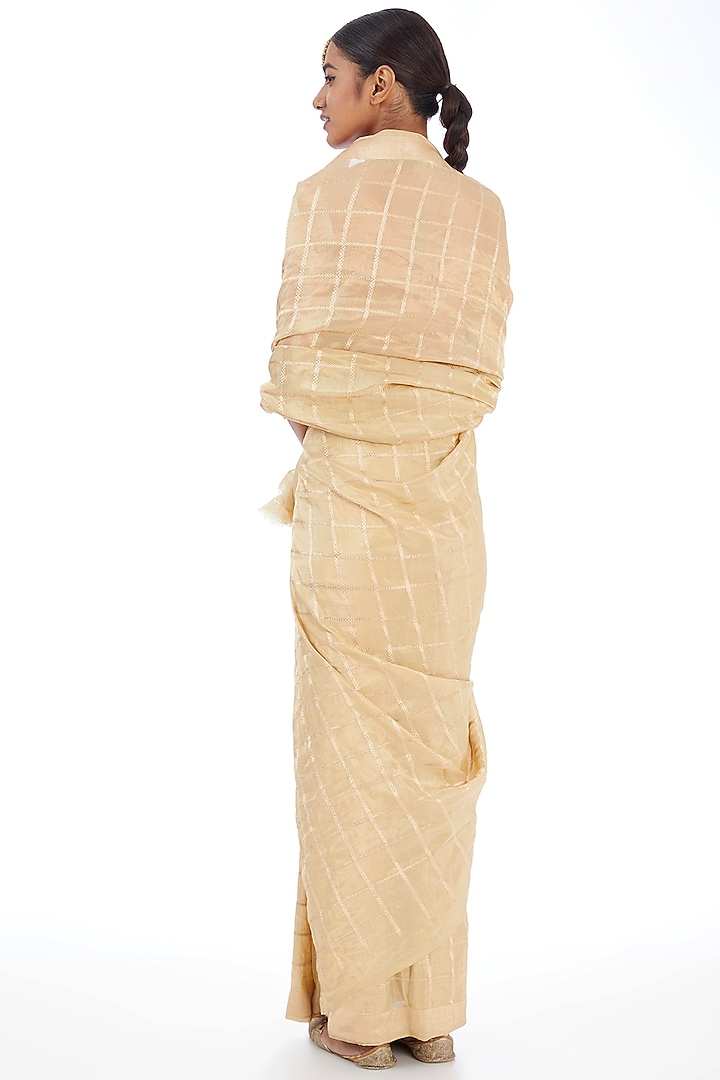 Gold Silk Reception Saree by Raw Mango at Pernia's Pop Up Shop