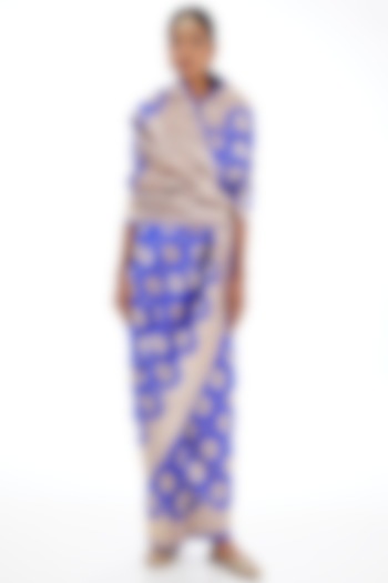 Blue Silk Reception Saree by Raw Mango at Pernia's Pop Up Shop