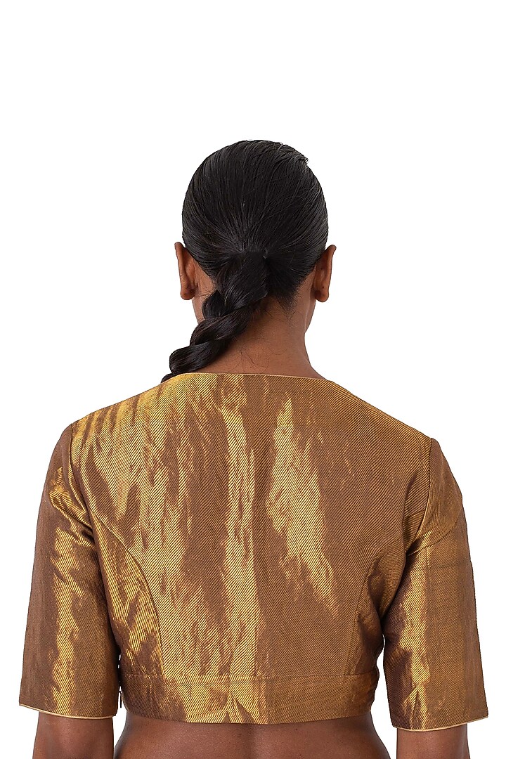 Gold Silk Twill Blouse by Raw Mango at Pernia's Pop Up Shop