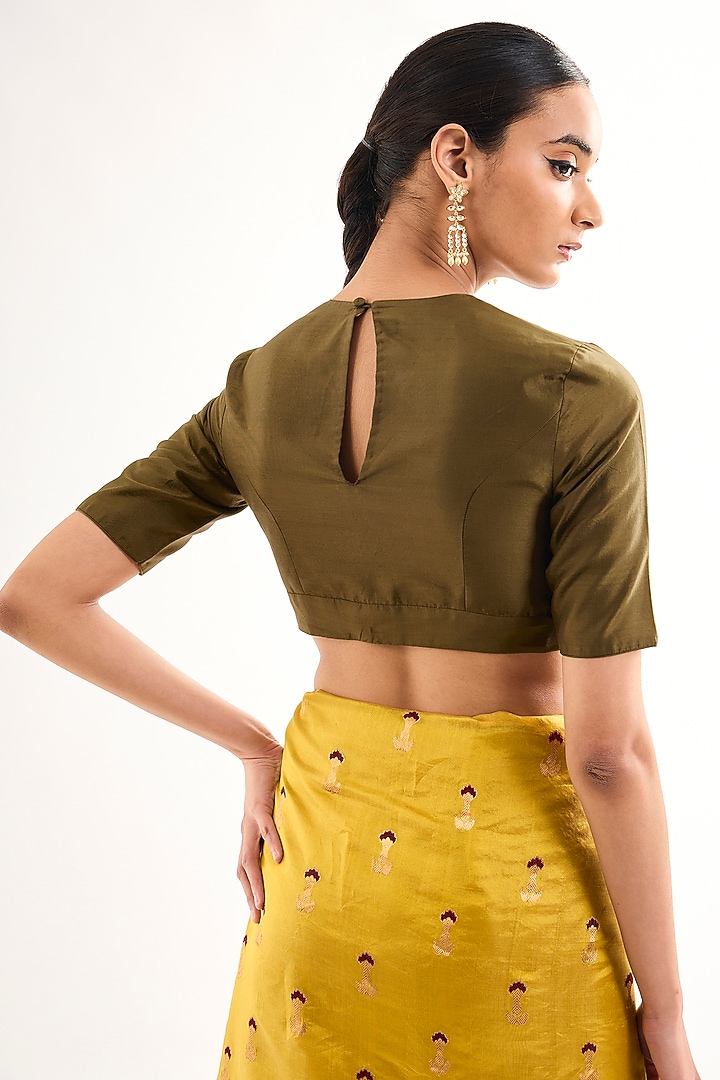 Gold Silk Twill Blouse by Raw Mango at Pernia's Pop Up Shop