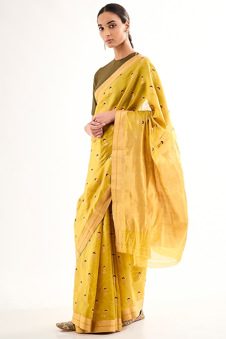 Gold Silk Twill Blouse by Raw Mango at Pernia's Pop Up Shop