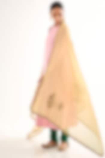 Golden Sheer Organza Zardosi Embroidered Dupatta by Raw Mango at Pernia's Pop Up Shop