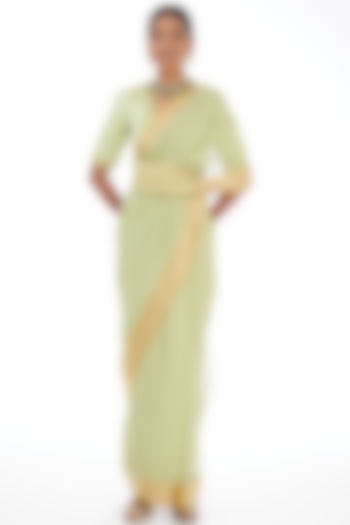 Angoori Mint Cotton Silk Festive Saree by Raw Mango at Pernia's Pop Up Shop