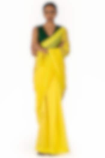 Yellow Cotton Silk Festive Saree by Raw Mango at Pernia's Pop Up Shop
