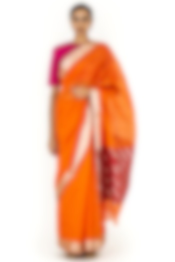 Orange Chanderi Silk Party Wear Saree by Raw Mango at Pernia's Pop Up Shop