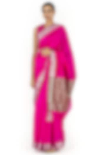 Rani Pink Chanderi Silk Party Wear Saree by Raw Mango at Pernia's Pop Up Shop