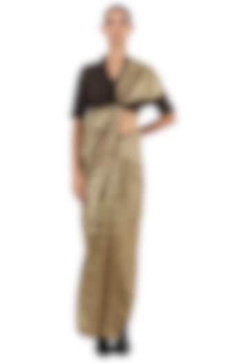 Brown Silk Brocade Wedding Saree by Raw Mango at Pernia's Pop Up Shop