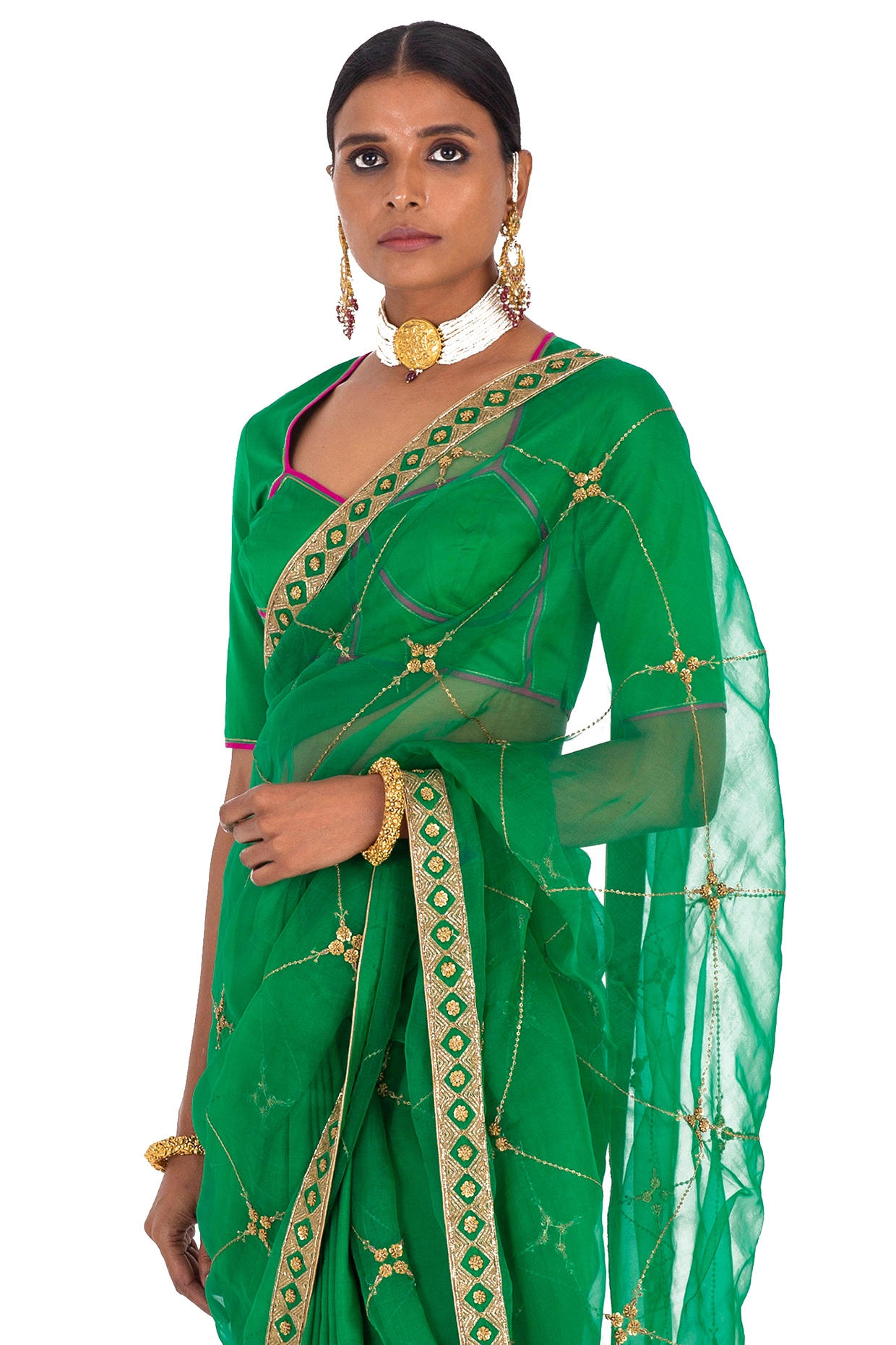 Buy Mango Yellow Banarasi Embroidered Tussar Silk Saree For Women Online -  Frontierraas