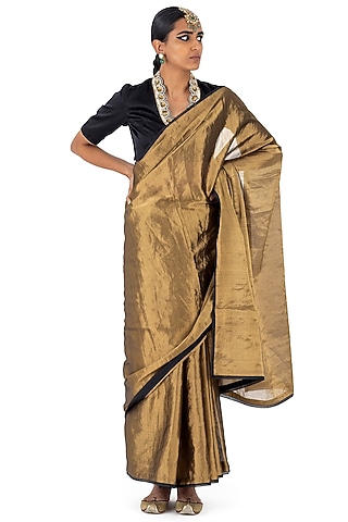 Gold Tissue Silk Saree by Raw Mango