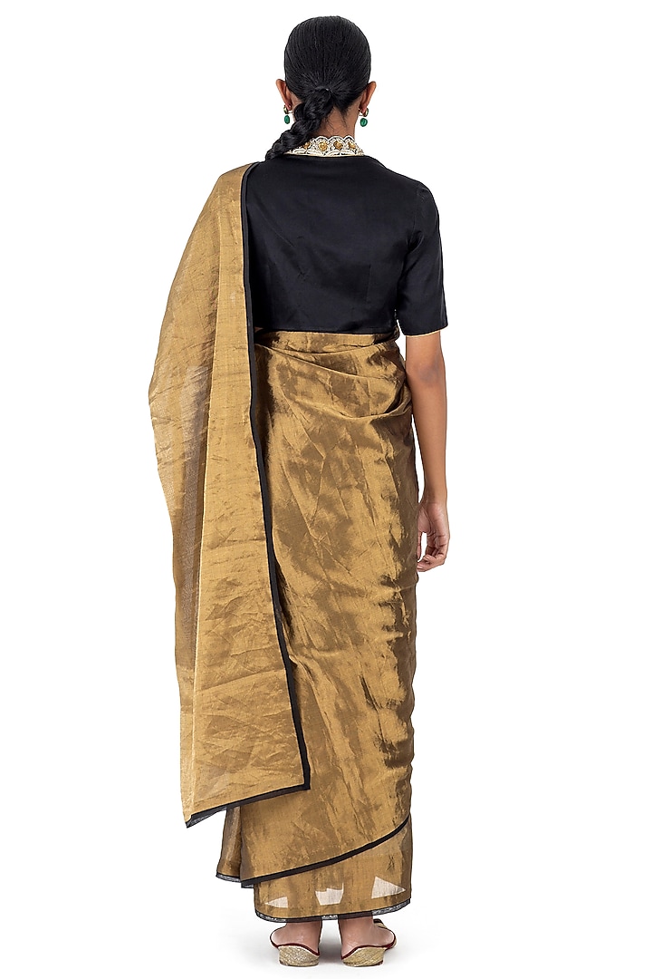 Gold Tissue Silk Party Wear Saree by Raw Mango at Pernia's Pop Up Shop