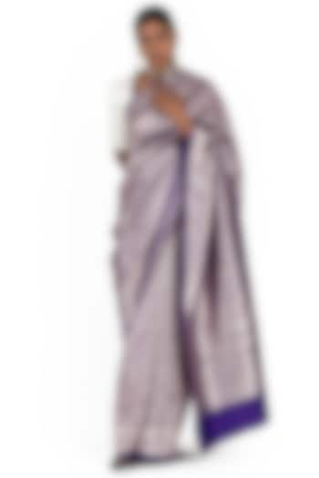 Purple Silk Brocade Saree by Raw Mango at Pernia's Pop Up Shop