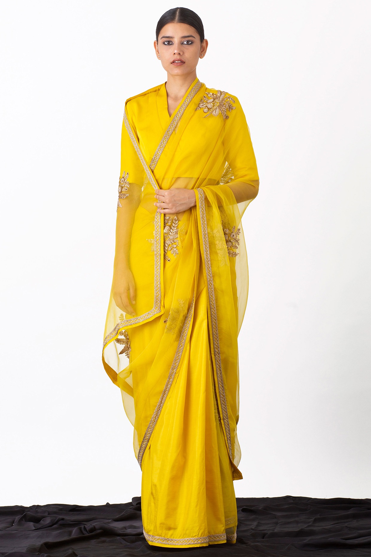 Mango Yellow Pure Kanjivaram Soft Silk Handloom Saree with blue Pallu and  Blouse | Borderless Sarees | SILK MARK CERTIFIED Sarees