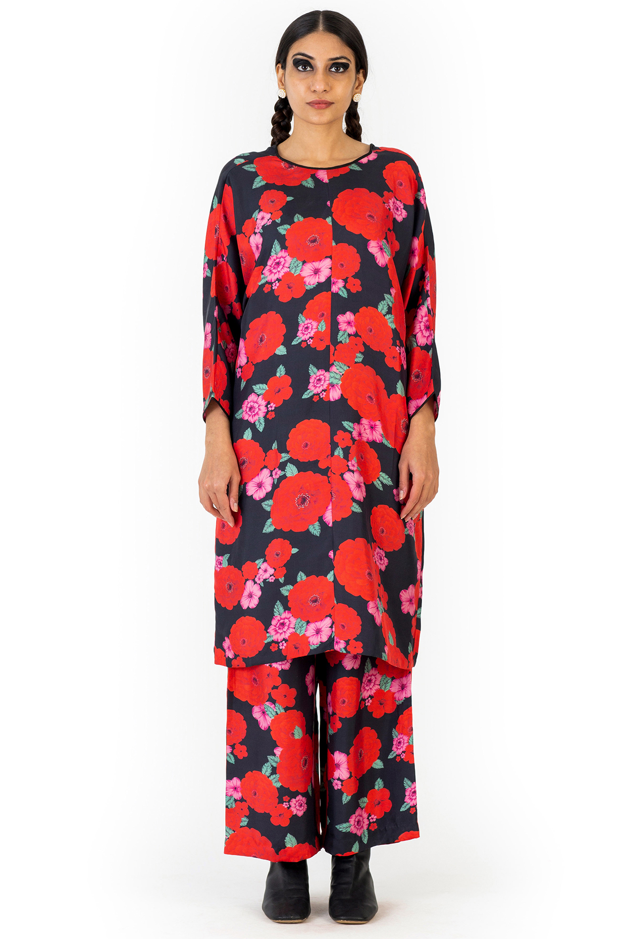 Multi-Colored Silk Twill Printed Kurta Set by Raw Mango at Pernia's Pop Up Shop