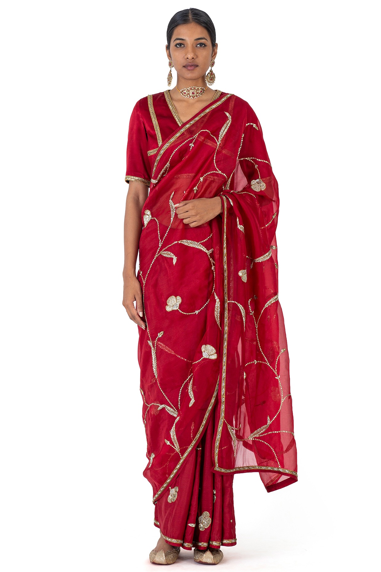 Mango Sorbet Sari With Unstitched Blouse | Fashion, Raw silk saree, Raw silk