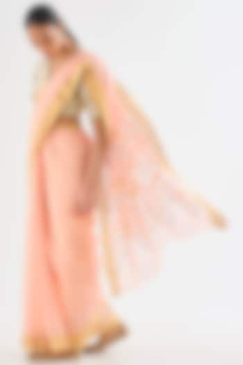 Pale Pink Chanderi Cotton Silk Saree by Raw Mango at Pernia's Pop Up Shop