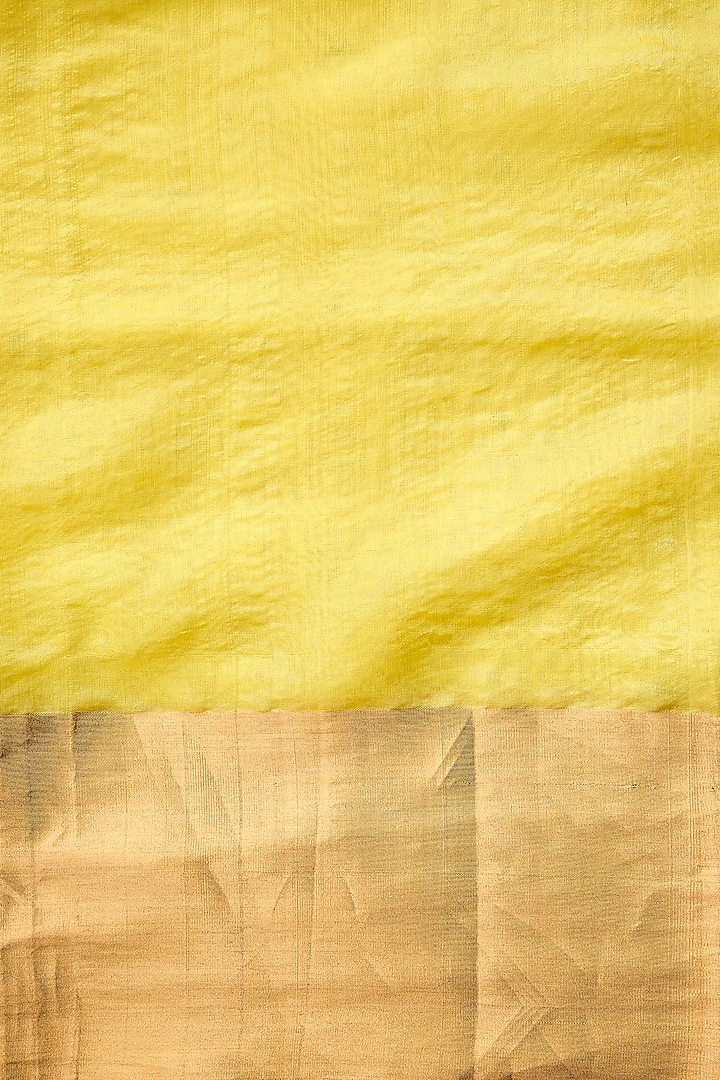 Yellow Chanderi Silk Boota Wedding Saree by Raw Mango at Pernia's Pop Up Shop
