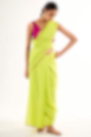 Yellow Bengal Cotton Woven Party Wear Saree by Raw Mango at Pernia's Pop Up Shop