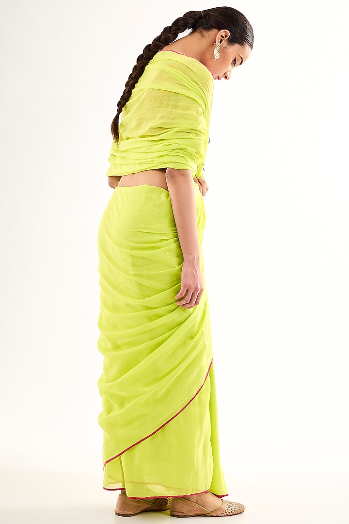 Yellow Bengal Cotton Woven Party Wear Saree by Raw Mango at Pernia's Pop Up Shop