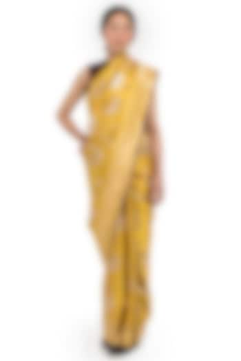 Yellow Varanasi Silk Brocade Handwoven Saree by Raw Mango at Pernia's Pop Up Shop