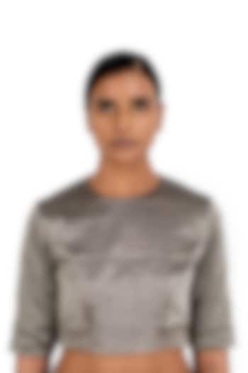 Grey Tissue Silk Blouse by Raw Mango at Pernia's Pop Up Shop