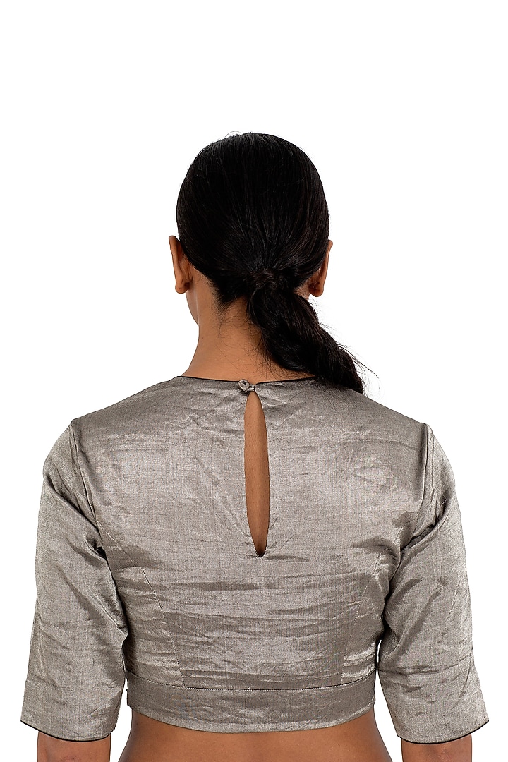 Grey Tissue Silk Blouse by Raw Mango at Pernia's Pop Up Shop