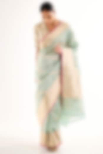 Pale Blue Tissue Silk Zari Wedding Saree by Raw Mango at Pernia's Pop Up Shop