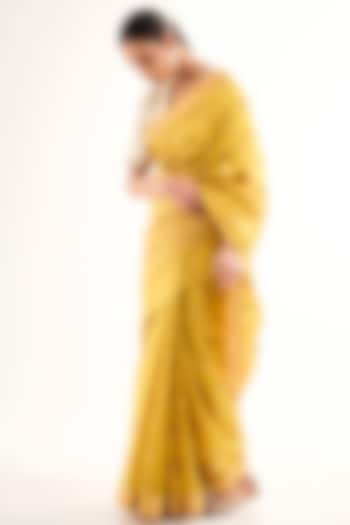 Yellow Chanderi Silk Wedding Saree by Raw Mango at Pernia's Pop Up Shop