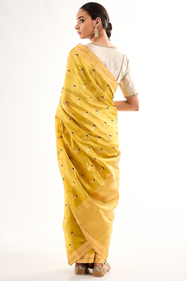 Yellow Chanderi Silk Wedding Saree by Raw Mango at Pernia's Pop Up Shop