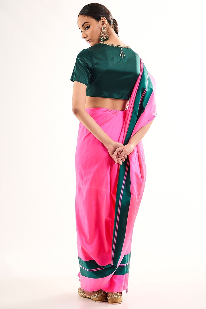 Pink Chanderi Cotton Party Wear Saree by Raw Mango at Pernia's Pop Up Shop
