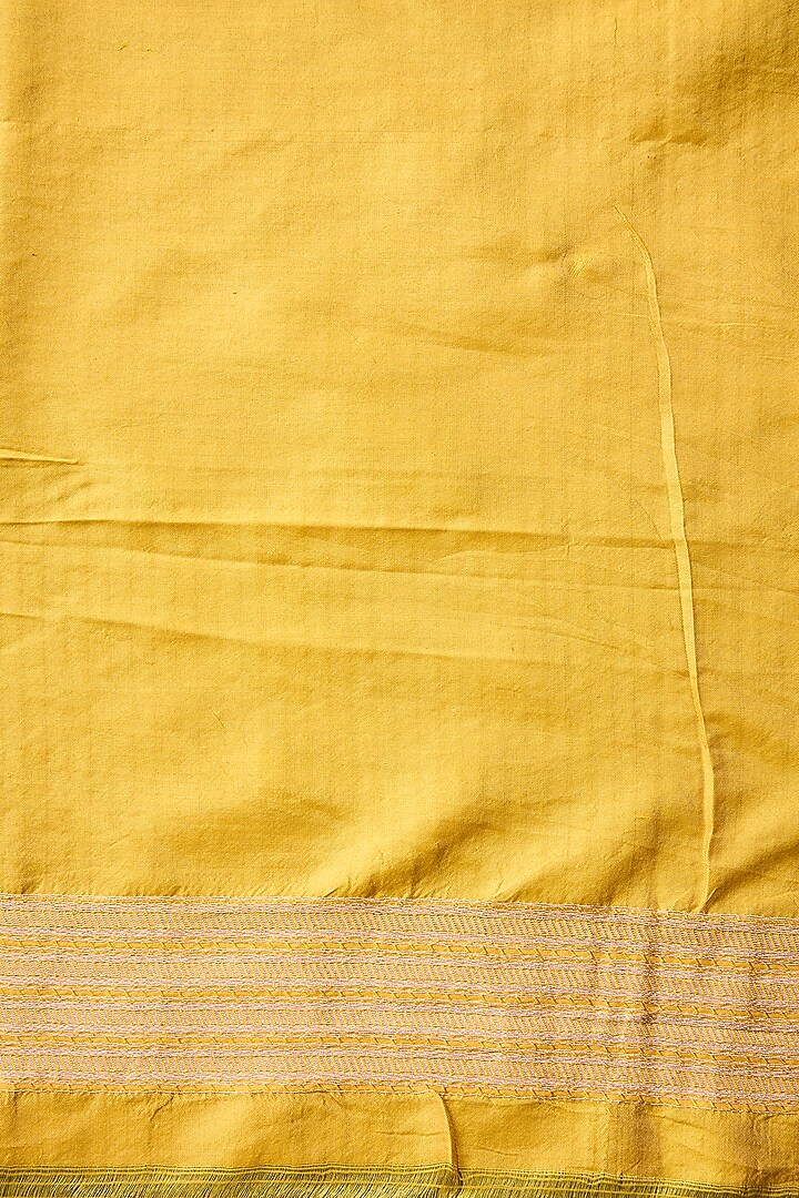 Yellow Varanasi Silk Brocade Floral Motif Wedding Saree by Raw Mango at Pernia's Pop Up Shop