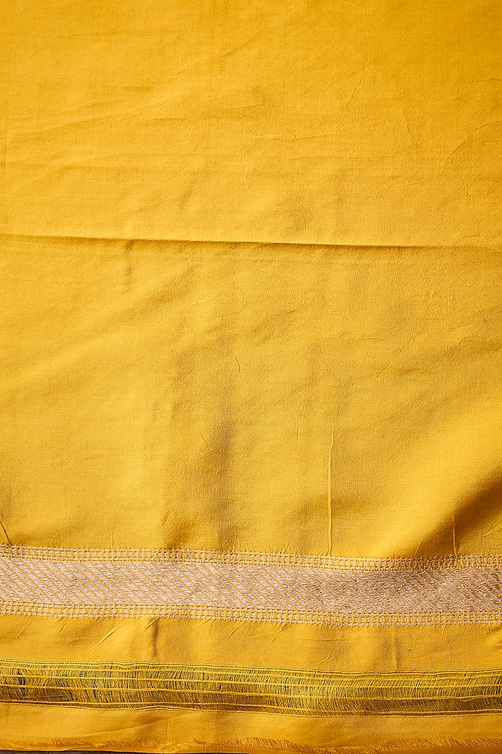 Yellow Varanasi Silk Brocade Floral Boota Saree by Raw Mango at Pernia's Pop Up Shop
