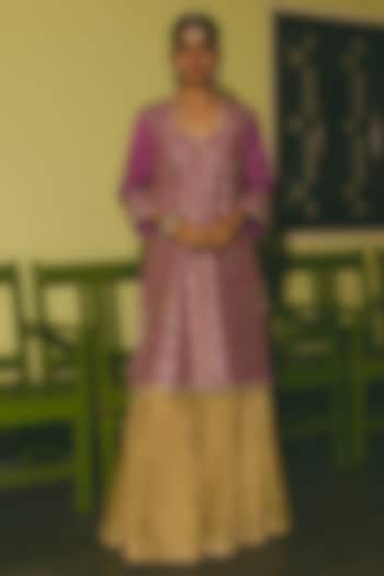 Gold Tissue Gota Applique Work Wedding Sharara Set by RASHIKA MITTAL at Pernia's Pop Up Shop