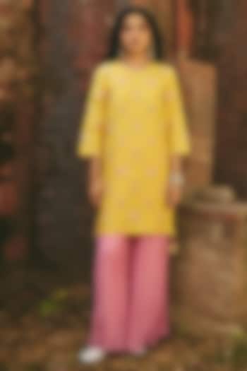 Soft Pink Chanderi Hand Embroidered Wedding Sharara Set by RASHIKA MITTAL at Pernia's Pop Up Shop