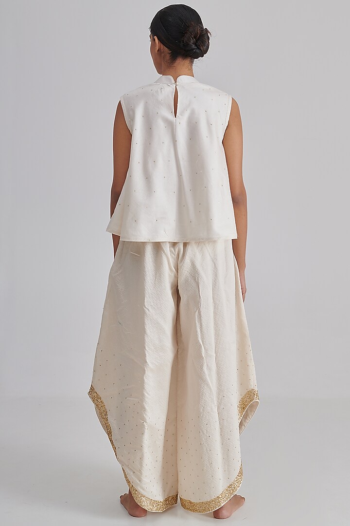 Ivory Silk Chanderi Co-Ord Set by RASHIKA MITTAL at Pernia's Pop Up Shop