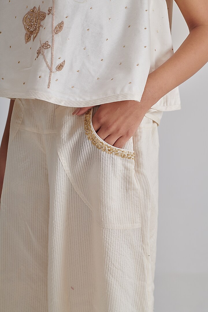 Ivory Silk Chanderi Co-Ord Set by RASHIKA MITTAL at Pernia's Pop Up Shop